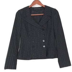 Ralph Lauren Black Label Pinstripe Double-Breasted Wool Jacket Size 6
